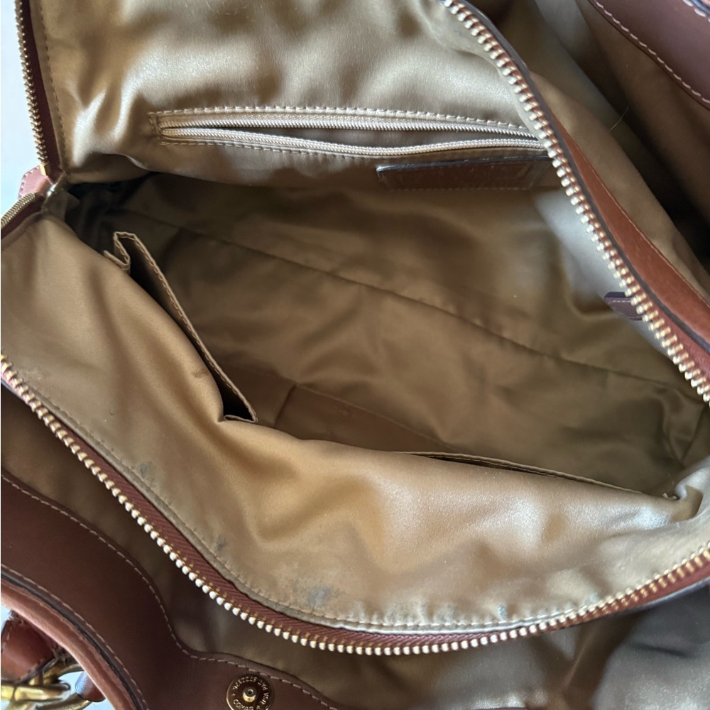Coach Vintage Brown Leather Satchel with Gold-Tone Hardware - Picture 8 of 11